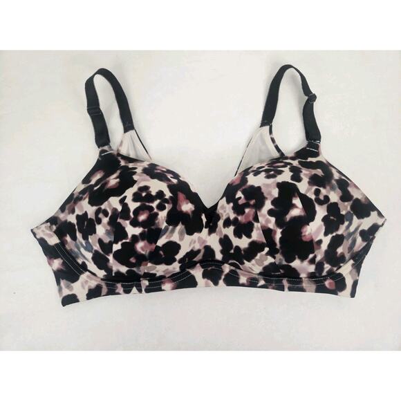 Torrid 40D Wire-Free Push Up Bra 360 Black/Purple Animal Print - Picture 1 of 7